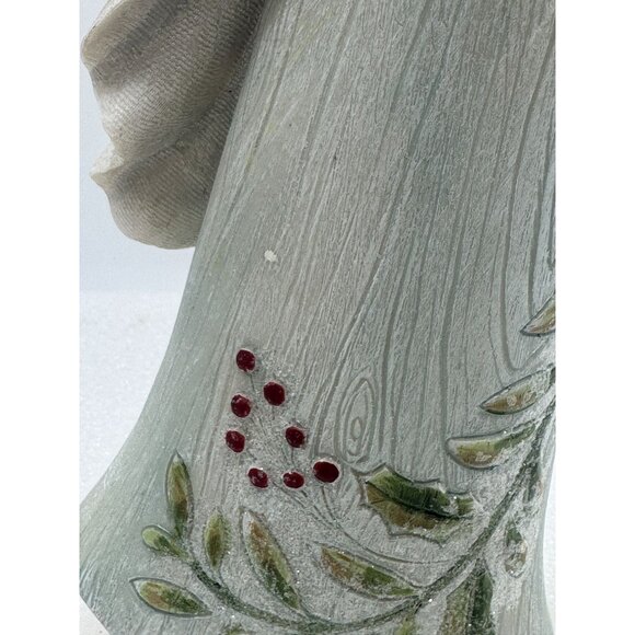 Tall Resin Angel Playing Harp Figurine Christmas Decor Cardinal Bird - Picture 3 of 7